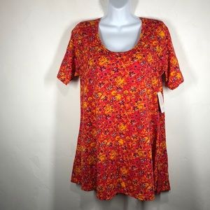 NWT LuLaRoe the Perfect T red floral tee size small